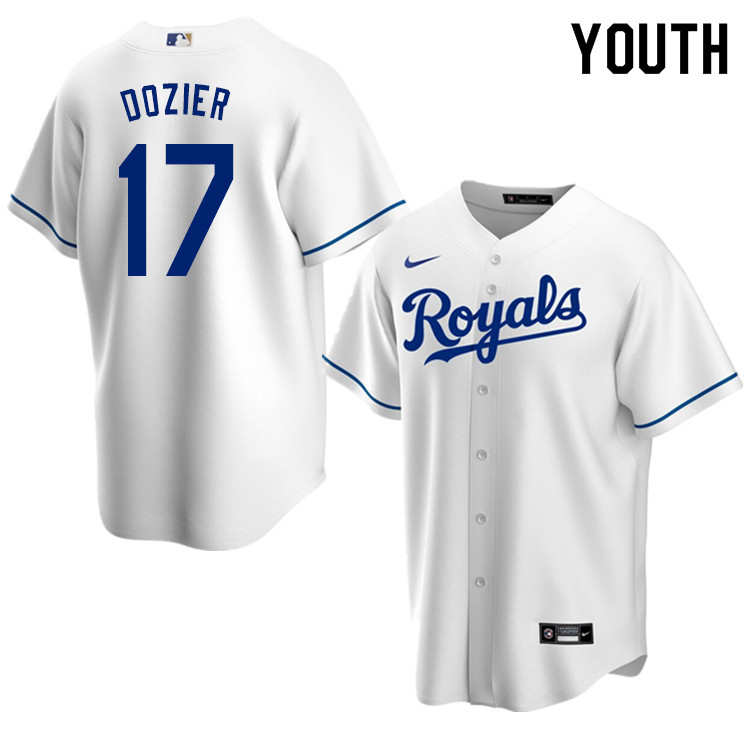 Nike Youth #17 Hunter Dozier Kansas City Royals Baseball Jerseys Sale-White